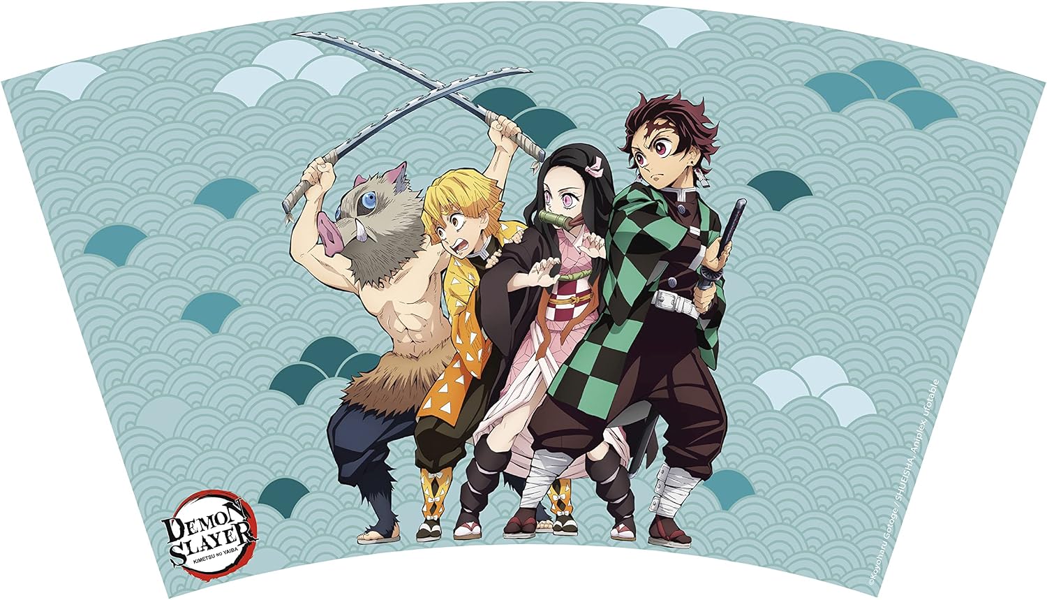 ABYSTYLE Demon Slayer 16 Oz. Plastic Acrylic Tumbler Carnival Cup With Reusable Straw & Leakproof Lid BPA-Free Featuring Inosuke, Zenitsu, Nezuko & Tanjiro Anime Manga Drinkware Gift