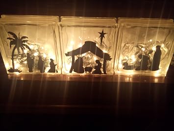 Nativity Scene for Walls or Glass Blocks Christmas Vinyl Decor, Black
