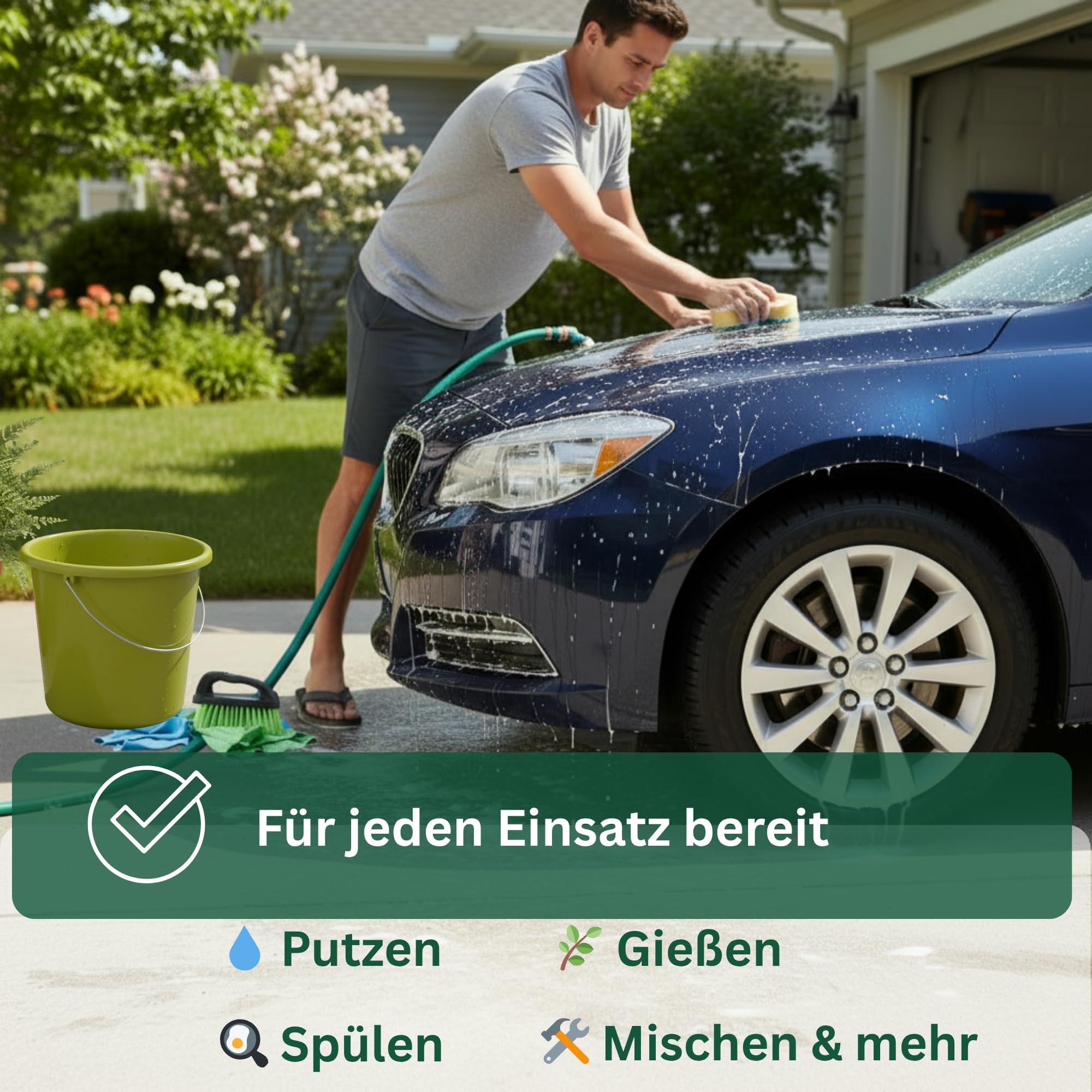 Novaliv 20 sztuk wiaderek 10 l, zielone, z podziałką na miarę, 10 l, 28,5 cm, praktyczne, uniwersalne ze skalą, do gospodarstwa domowego i ogrodu, idealne jako wiadro domowe, wiadro na wodę, wiadro do