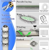 Vista 5 de Los picos de pájaros, deflectores de ardilla, los picos de ardilla al aire libre se utilizan para ardillas, mapaches para trepar cercas y postes