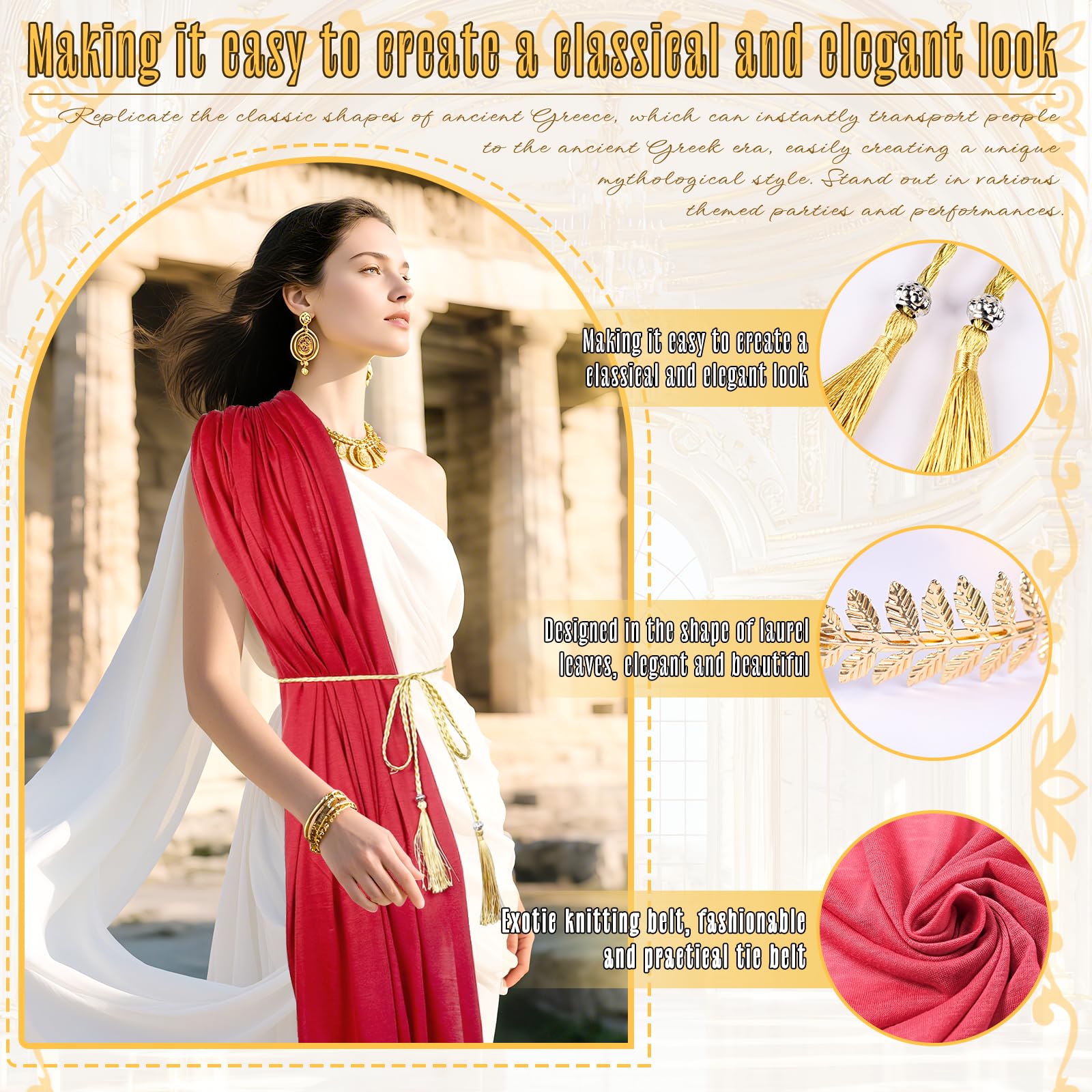 Kyndara 3PCS Greek God Costume Set - Image 3