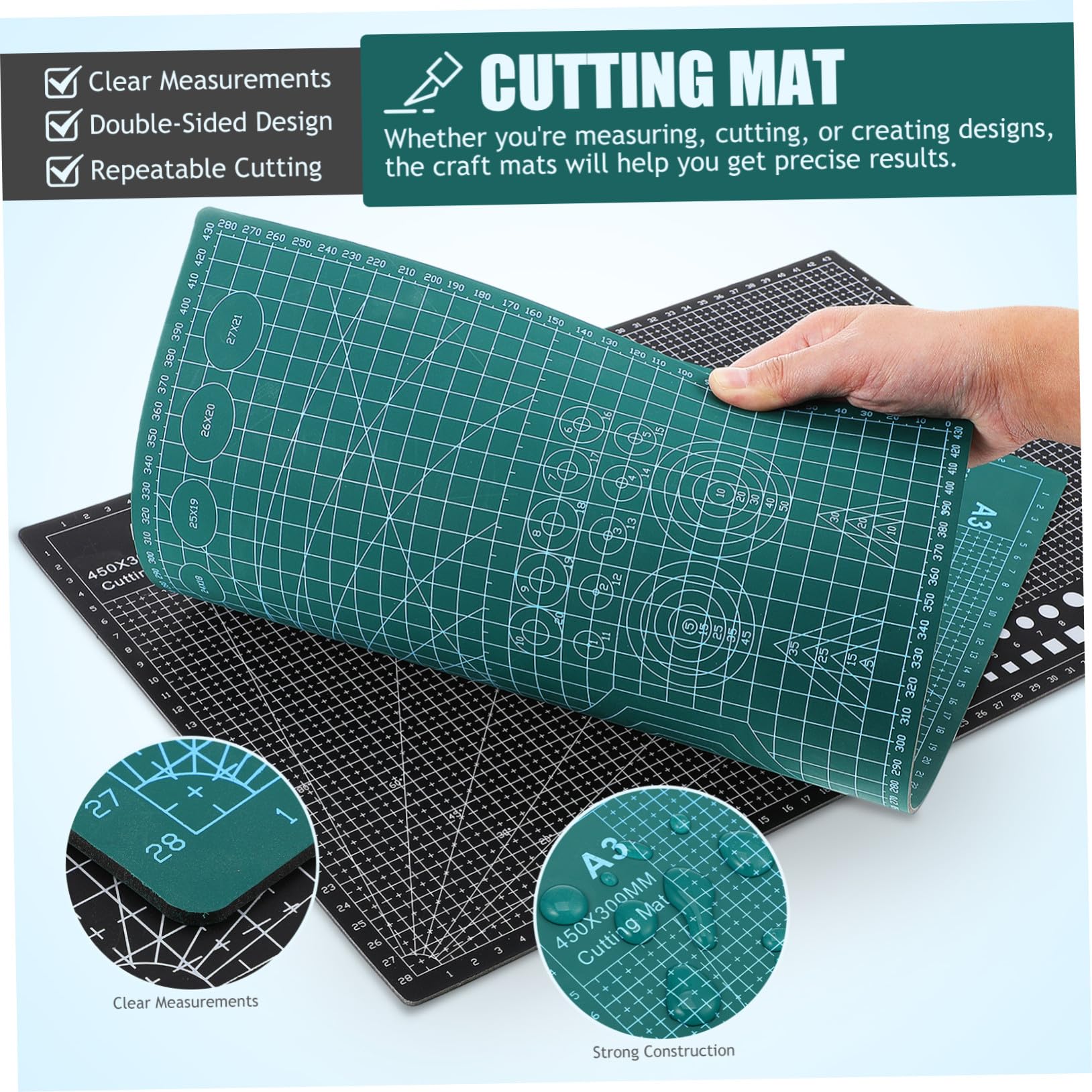 UKCOCO 2 pezzi Tappetini da Taglio per Superficie Antiscivolo Chiare Resistente con Autoguarigione per Cucito Quilt e Carta