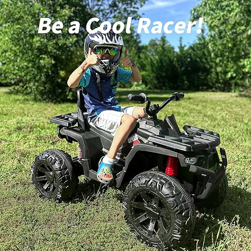 Miniatura 2 de Kids ATV 4 Wheeler, 24V 4WD Electric ATV Ride-On Toy for Big Kids with 2-Seater, 4x200W Motor, 5.6Mph Max Speed - Black