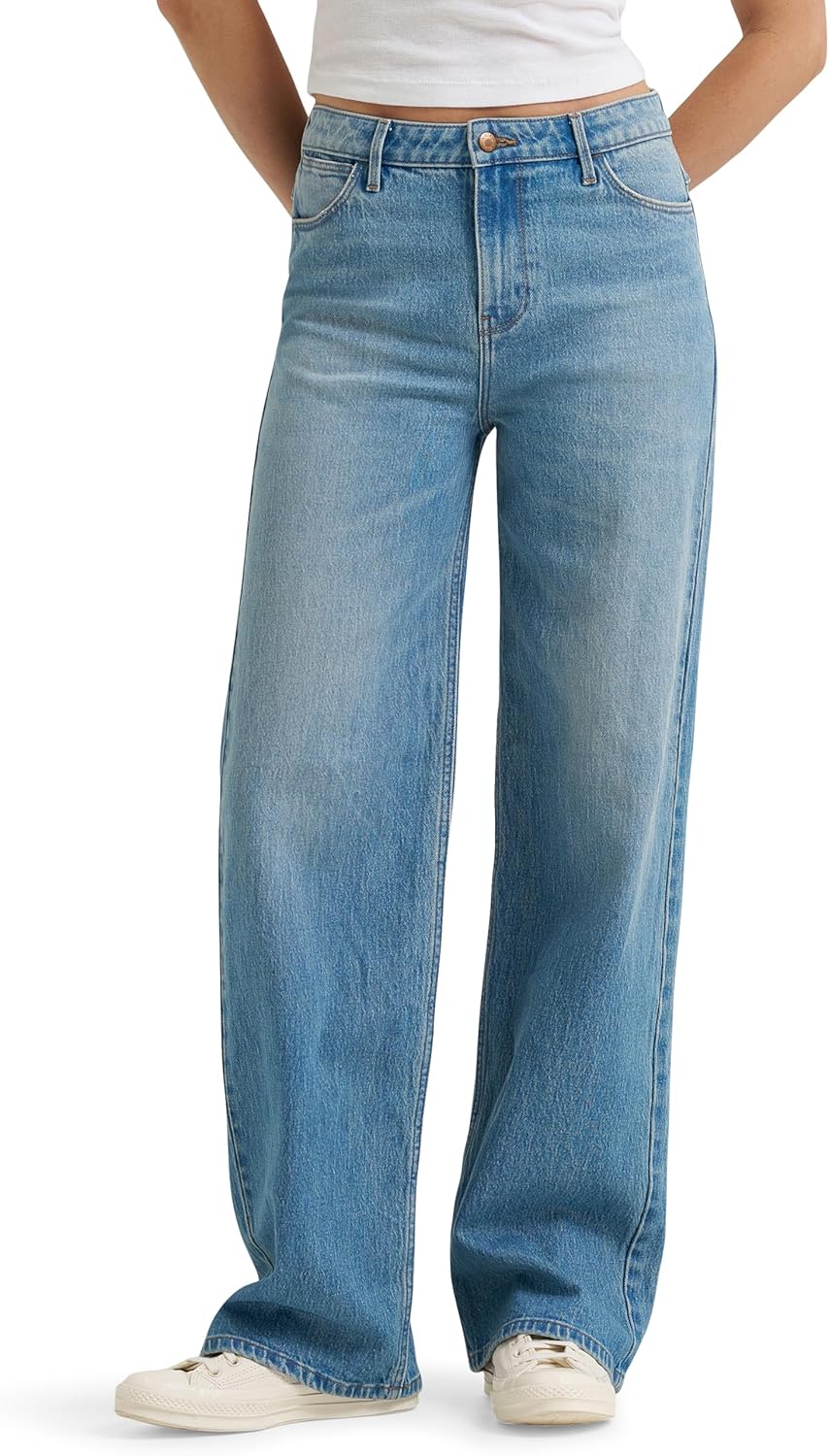 Wrangler Womens Women’s Mid Rise Loose Straight Jean