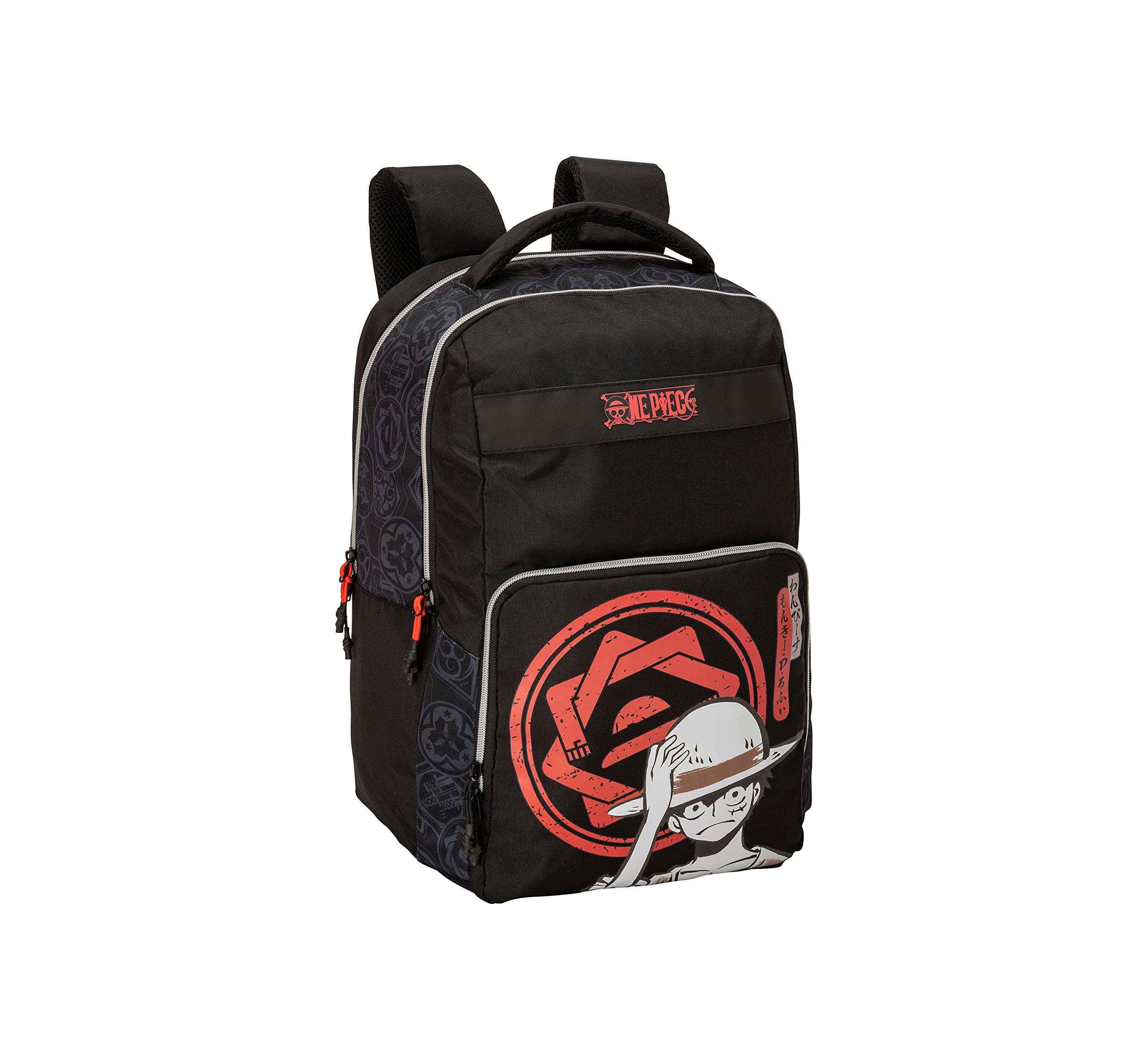 COMIX ANIME, Zaino One Piece, Scuola Porta Pc Unisex per Bambini e Ragazzi con Spallacci Regolabili, Due Scomparti per Tablet e Notebook con Chiusura ZIP, Retro e Fondo Termoformati