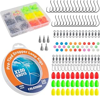 20lb-70lb 100knots Pre-Tied Dropper Loop Fishing Rig, 18" Spacing, 5.5" Loop Size, Ideal for Saltwater & Freshwater Fishing