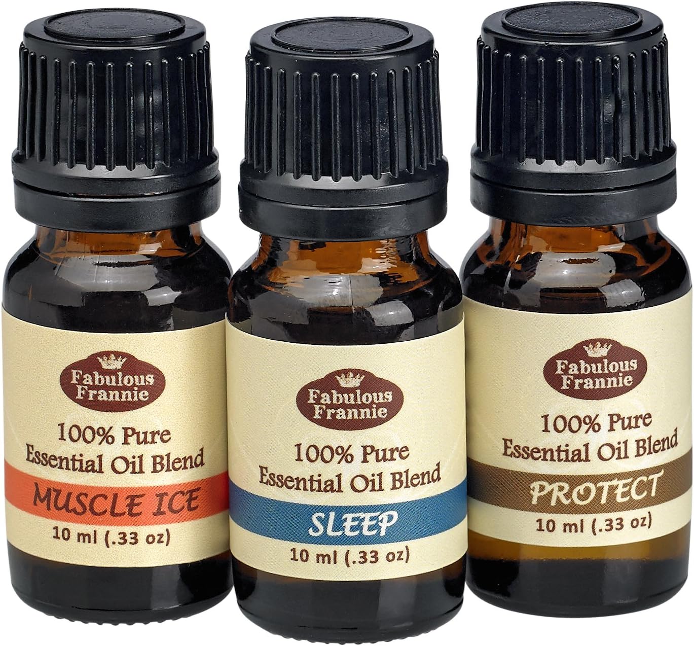 Pure Essential Oil Blend Top 3 Set - Muscle Ice, Protect, Sleep 10ml (Pack of 3)
