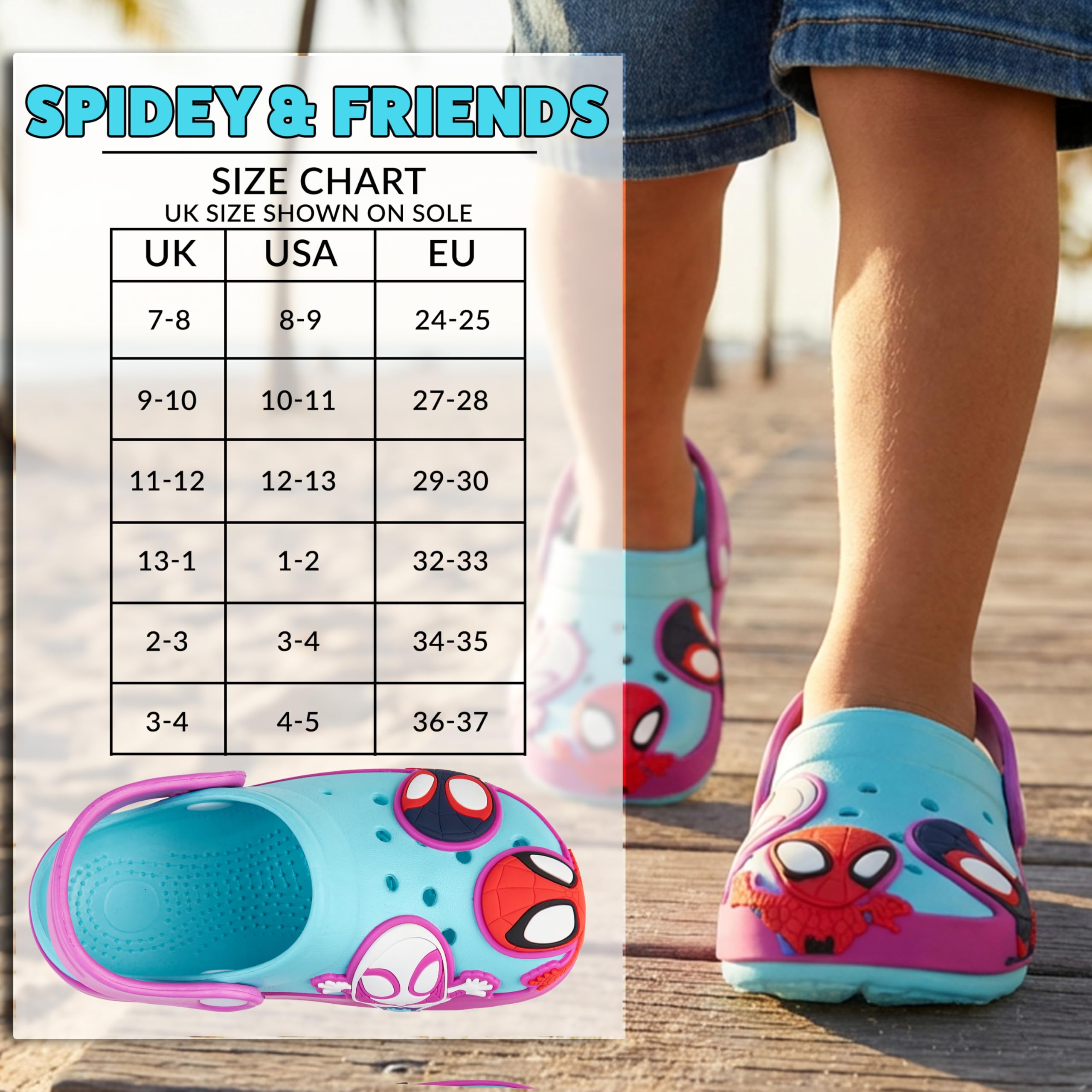 Get Trend Hello Kitty | Pat Patrol | Spidey i jej przyjaciele chodaki dziecięce, chodaki ogrodowe, antypoślizgowa podeszwa i pasek, kapcie dziecięce