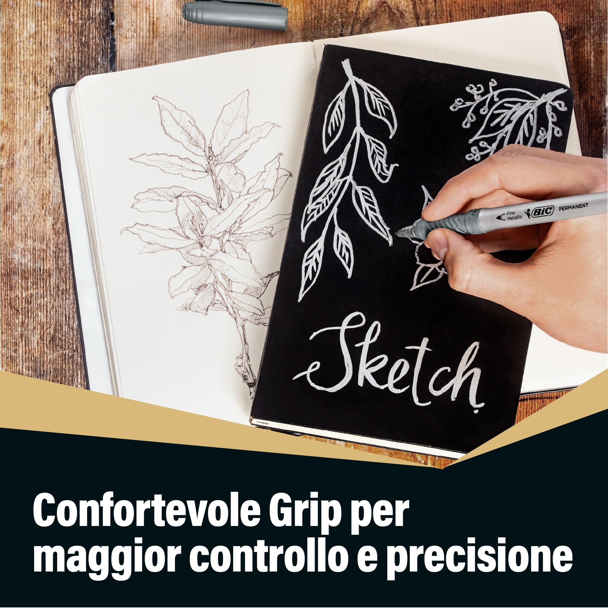 Bic Intensity, Pennarelli Colorati Indelebili, Set Cancelleria Casa E Scuola, 24 Unità, ‎Intenso/Pastello/Metallizzato, (la confezione può variare)
