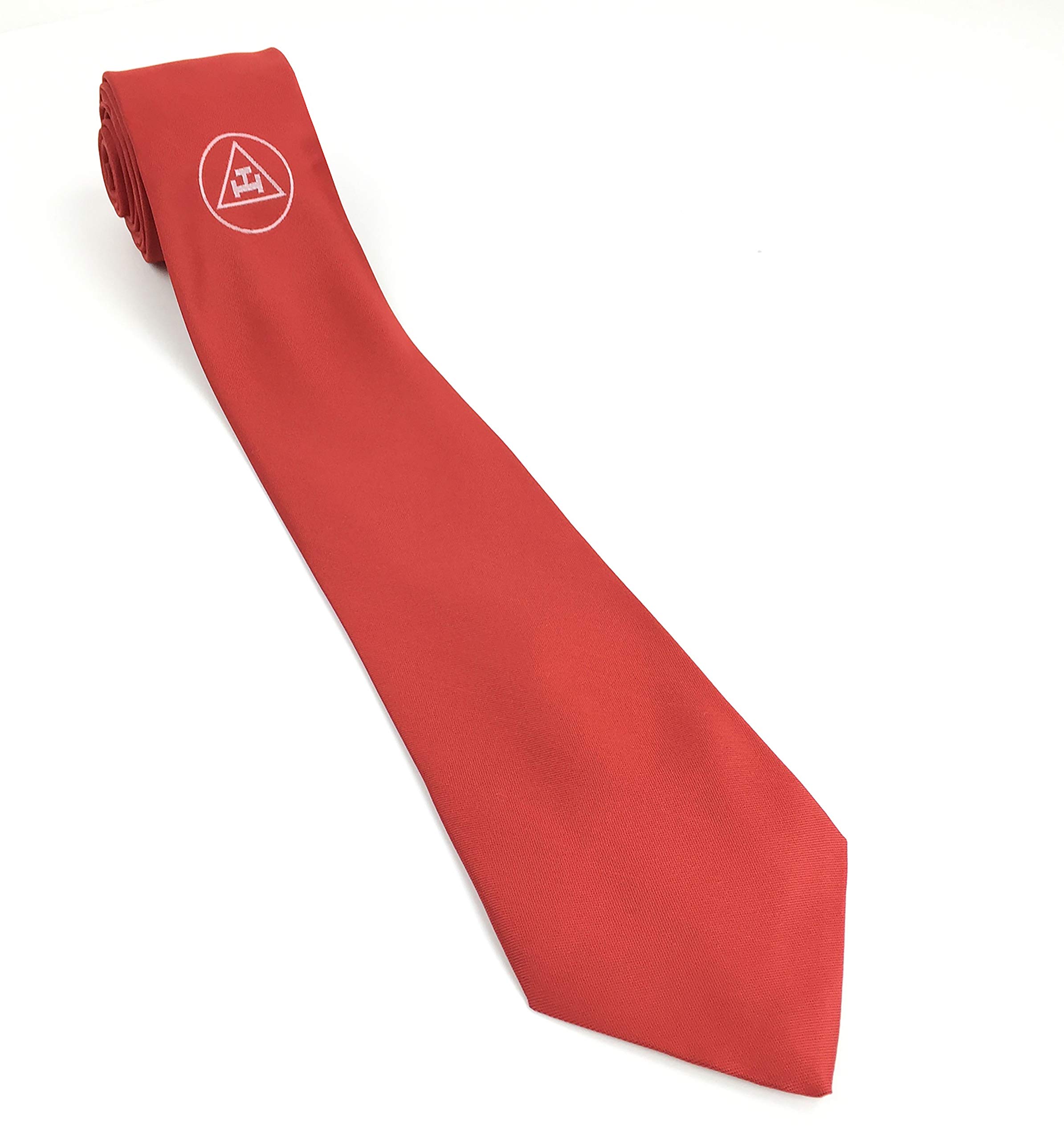 Black Masonic Royal Arch Regalia Necktie With Machine Embroidery Logo Red Nt013