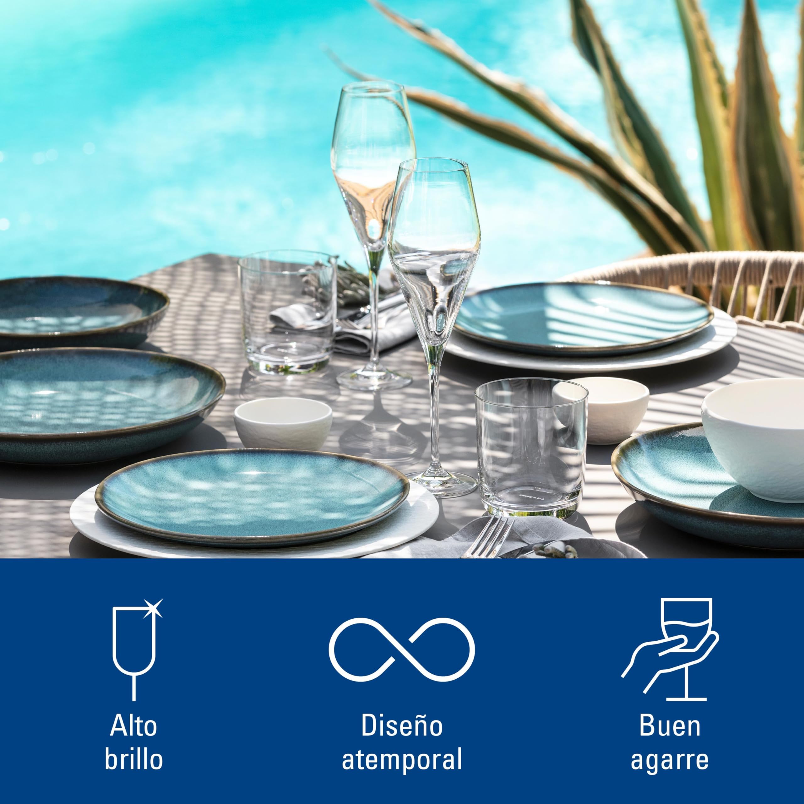 Villeroy & Boch - La Divina Flauta Cava Set 4 Piezas Claro, Apto para Lavavajillas, Copas de Champán Cristal, Copas Flauta Champagne o Cava, Vidrio de Cristal