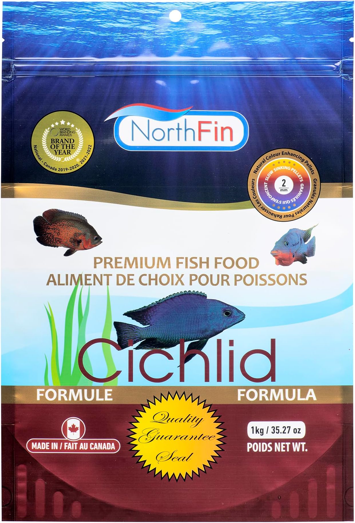 Northfin Food Cichlid Formula 2Mm Pellet 1Kg Package