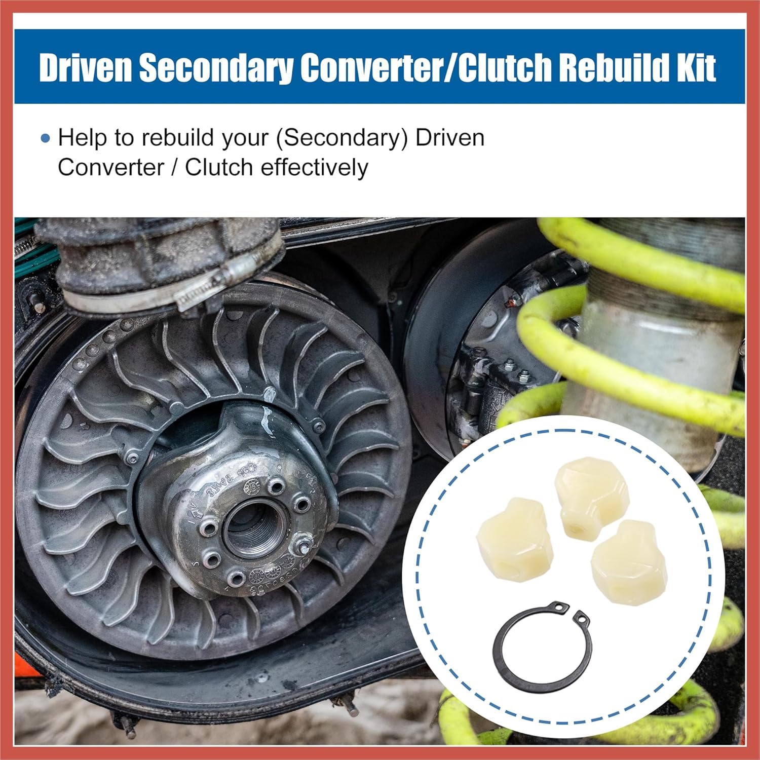 ACROPIX 1 Set Driven Converter Secondary Clutch Rebuild Kit for Kawasaki Mule KAF620 2510 3010 3020 4010 4X4 Driven (Secondary) Converter/Clutch Rebuild Kit 49094-0045 49094-1084 Car Parts