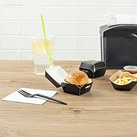 Vista 7 de Restaurantware Mini cajas de hamburguesas de 2.5 x 2.5 x 2 pulgadas, 100 recipientes de alimentos con tapa con bisagras, cajas desechables de papel