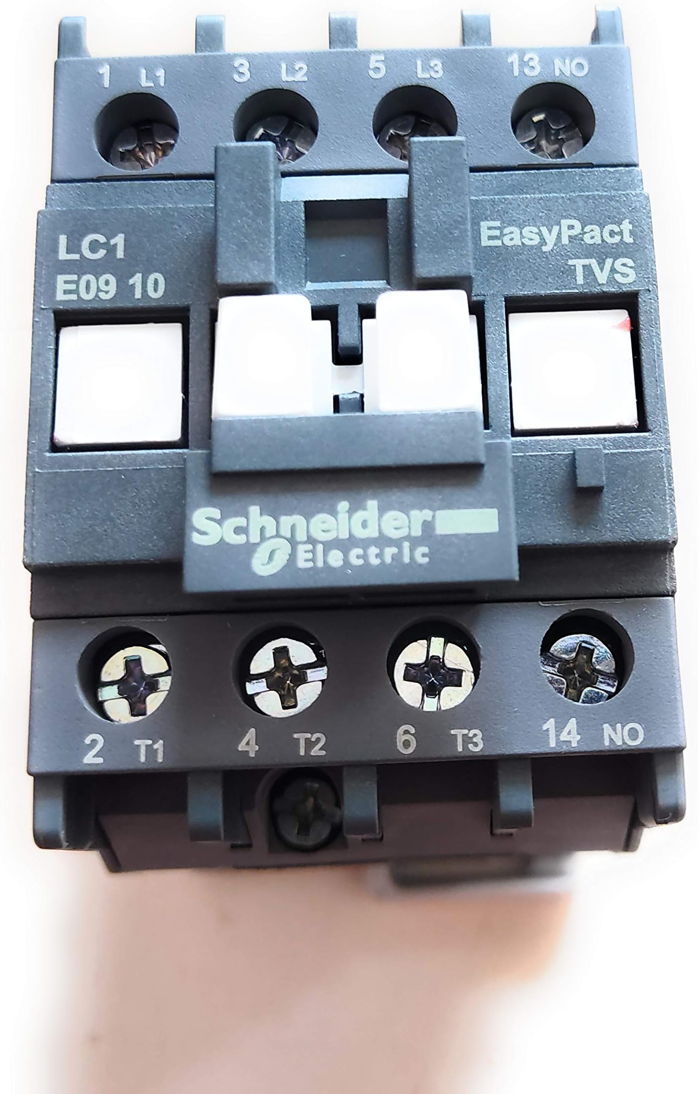 Schneider Electric LC1E0910 Power Contactor - ETVS 25A 1NO (3 Pole AC Control), Grey