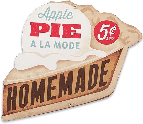 Homemade Apple Pie A La Mode - Letrero de metal vintage para cocina, comedor o cafetería