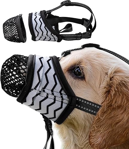 Paw Legend Bozal para perros grandes, medianos y pequeños, bozal suave para perros, protector bucal para evitar ladridos, mordeduras, cubierta bucal