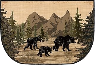 Demissle Fireplace Hearth Rug Fireplace Mats Cabin Southwestern Fireproof Fire Resistant Rug for Wood Stove Floor for Kitchen Indoor Outdoor(Watercolor Bear,24 x 36 Inch)