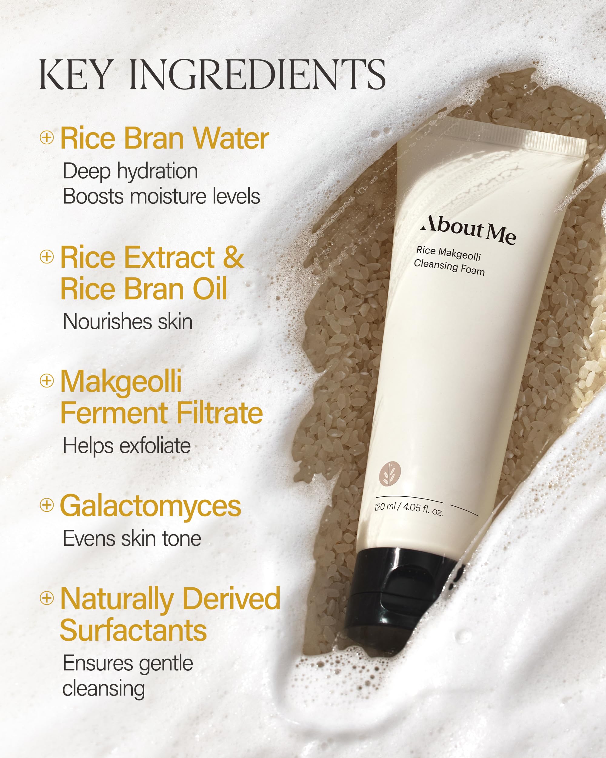 ABOUT ME Rice Makgeolli Skin Softener + About Me Rice Makgeolli Cleansing Foam Bundle