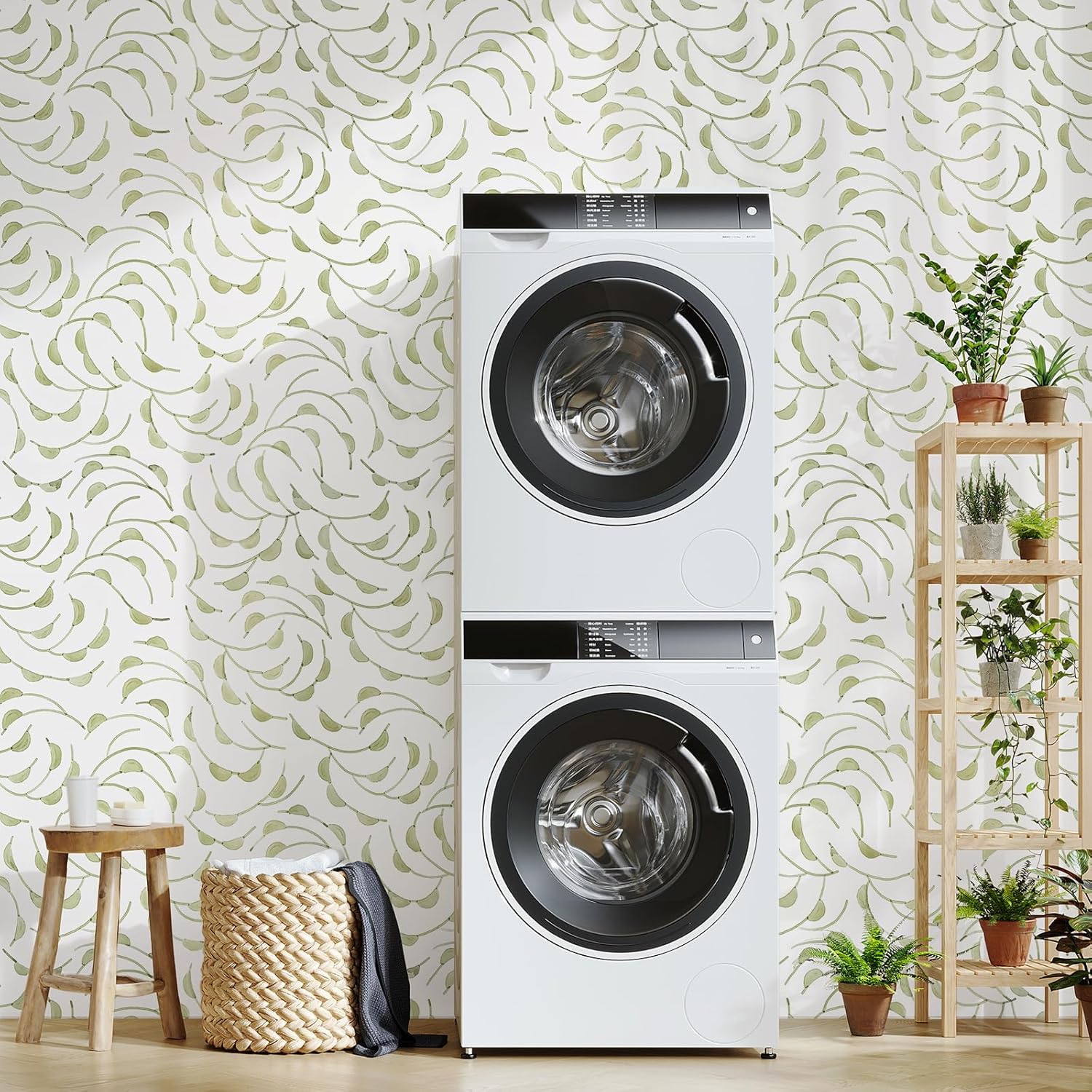 WENMER Modern Peel and Stick Wallpaper, 17.7 in x 394 in Geometric Wallpaper, Removable Self Adhesive Boho Contact Paper, Beige Wallpaper for Bedroom Bathroom Cabinets Home Decor