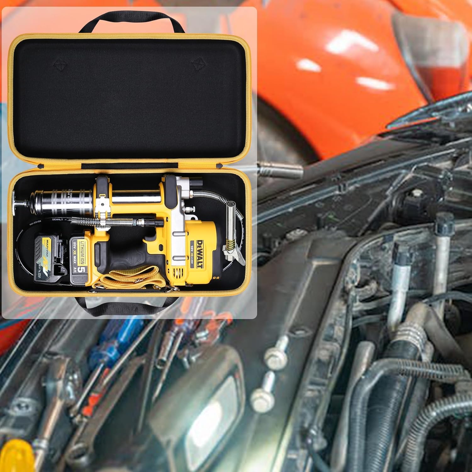 khanka Hard Case for DEWALT Grease Gun 20V MAX Cordless Electric Grease Gun(DCGG571M1/DCGG571B）,Case Only