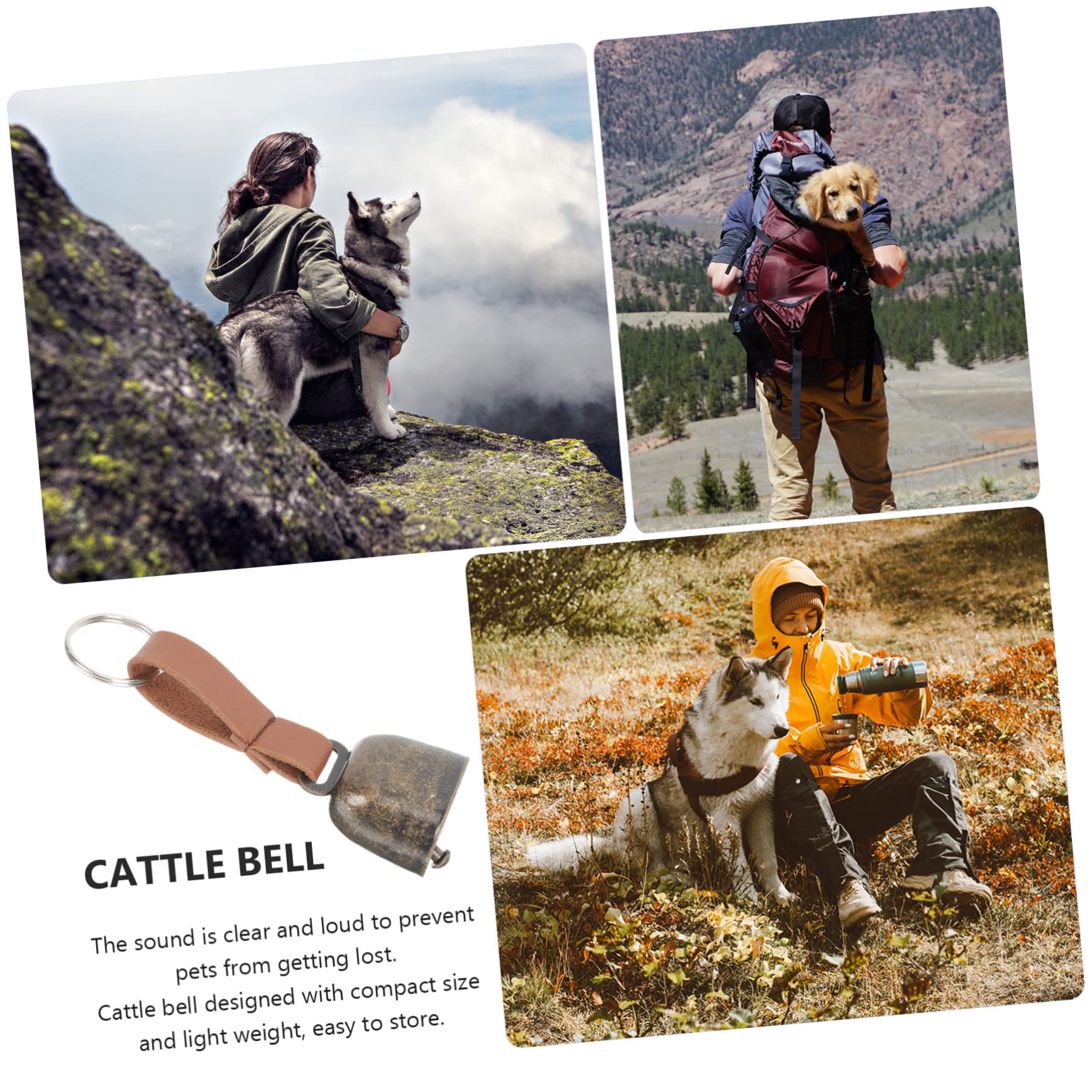 GOOHOCHY 5pcs Camping Bell Pendant Bear Drive Bell Collar Pet Anti-Lost Supplies Loud Sound for Outdoor Use