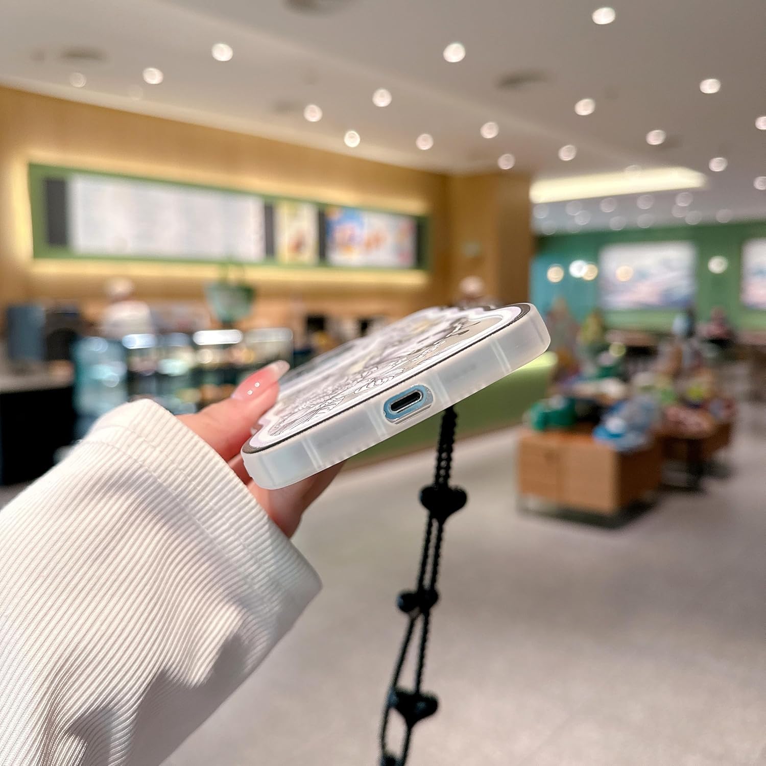 Compatible with iPhone 13 Pro max Cases, Cute Wave Border, Flower, Butterfly Design Pattern, with Loveable Bracelet,Soft,eco-Friendly,Durable TPU Material,Suitable for Women and Girls - Image 7