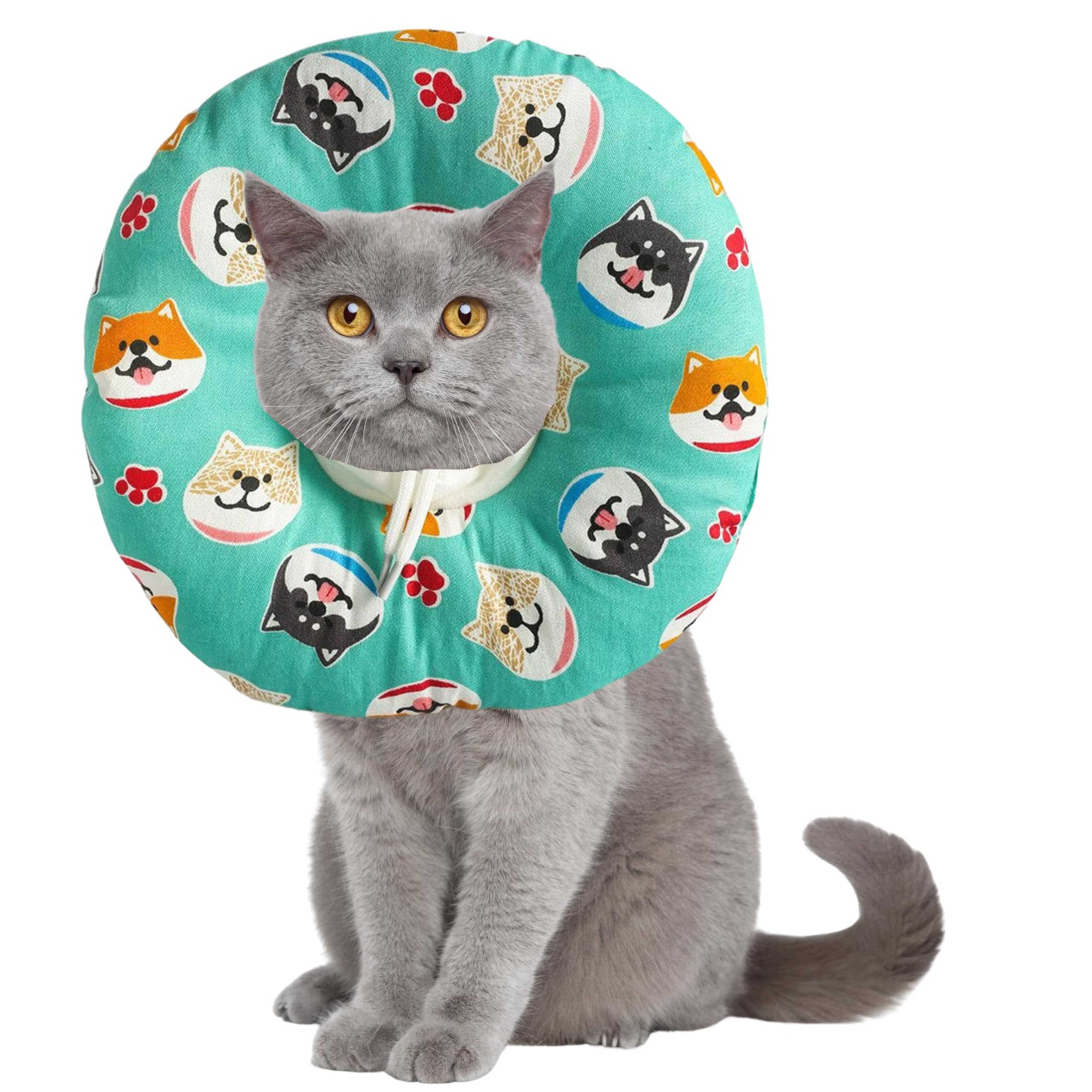 Collare Recupero Gatti Collare Elisabettiano Gatto OHCOZZY - Morbido E Regolabile Post-Operatorio Cono Antileccamento Gatto