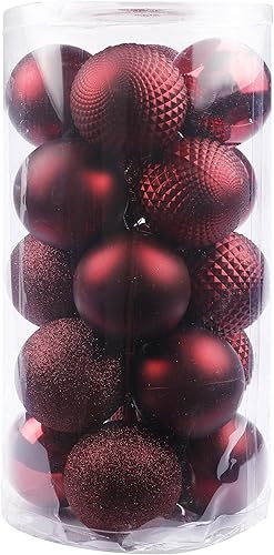 Miniatura 137 de YYCRAFT Adornos de bola de Navidad de 34 quilates de 1.2 pulgadas para árbol de Navidad, decoraciones de Navidad, ganchos inastillables incluidos