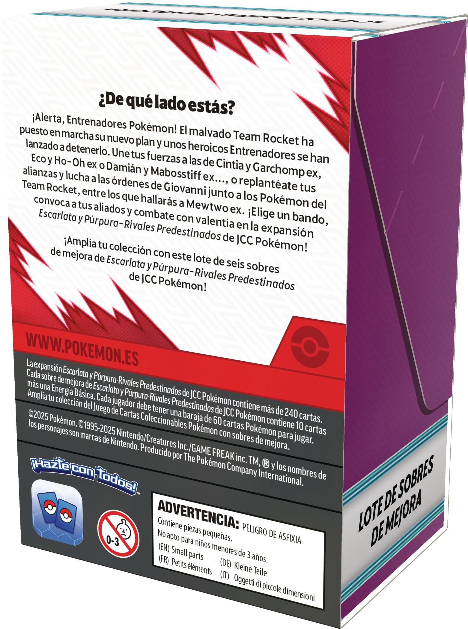 Pokémon: Lote de Sobres de Mejora de Escarlata y Púrpura-Rivales Predestinados de JCC Pokémon (6 Sobres de Mejora)
