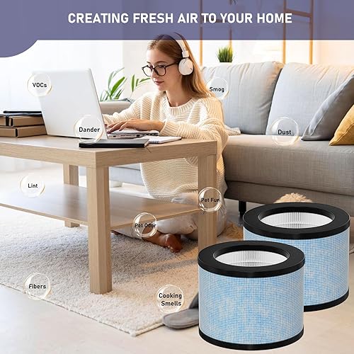 Miniatura 3 de TZ-K1 DH-JH01 Filtro de repuesto HEPA compatible con AROEVE MK01 MK06 MG01JH, ToLife TZ-K1, FreAire KN6391 y Kloudi DH-JH01 purificador de