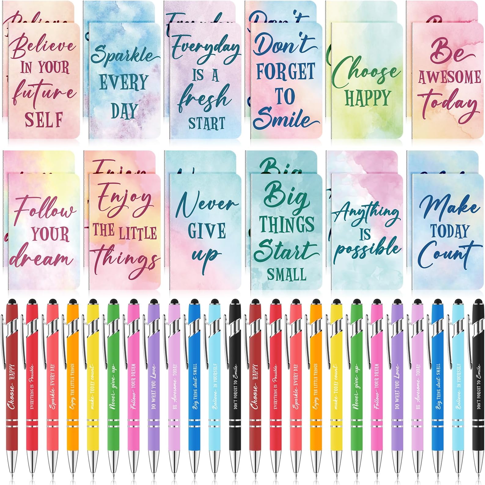 96 Pcs Watercolor Bulk Motivational Pens Inspirational