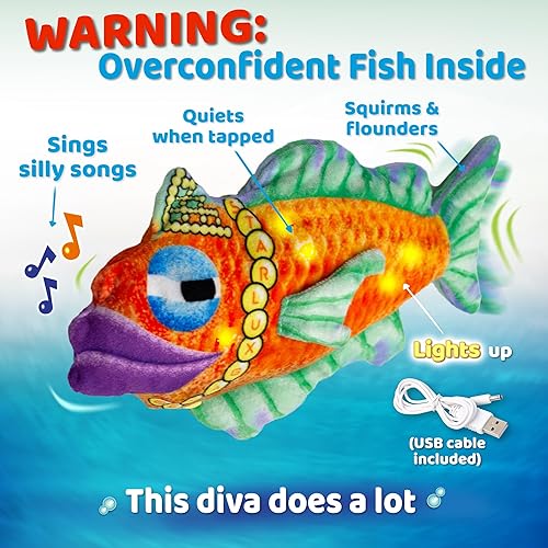 Miniatura 2 de Singin' Sardine - Un pez cantante de felpa  A partir de 5 años  Animales de peluche iluminados y retorcidos  Juego de papa caliente  Juguete para