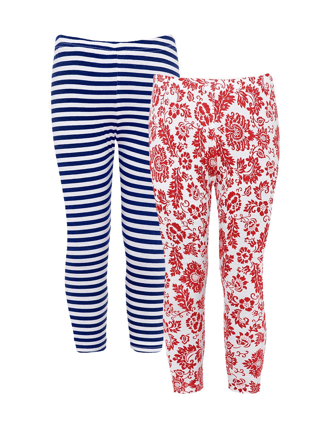 Naughty Ninos 2 paia di leggings stampati alla caviglia per bambine da 2 a 12 anni