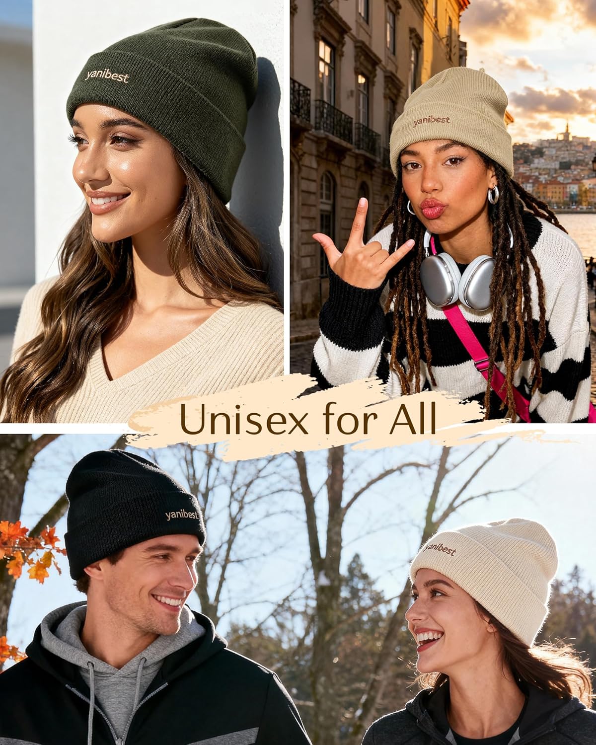 YANIBEST Mulberry Silk Lined Beanie, Winter Hats for Women Men Unisex, Soft Warm Knitted Slouchy Skull Cap - Image 7