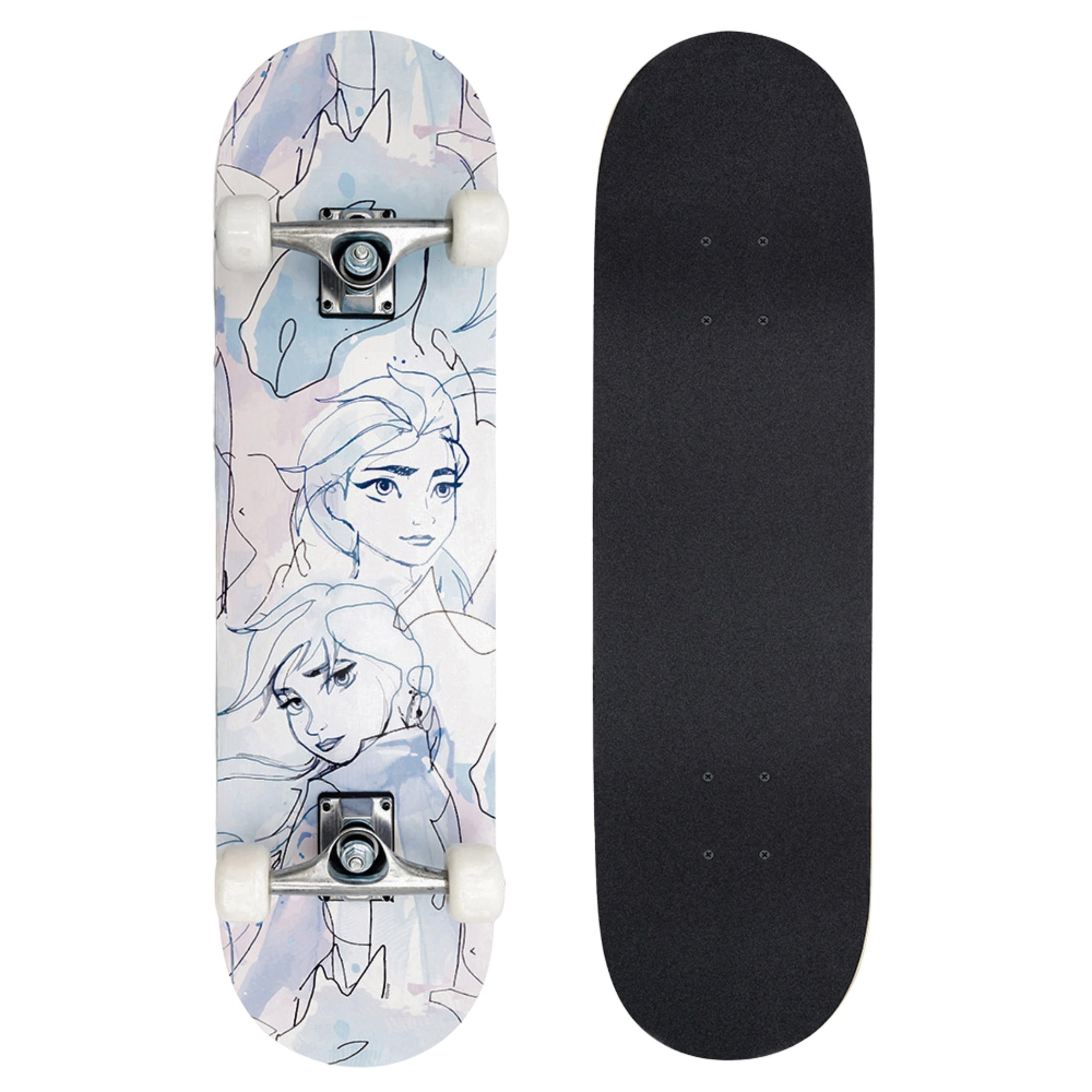 Wooden, YOUTH skateboard 79cm, non-slip deck, LARGE, up to 100kg (DISNEY Frozen)