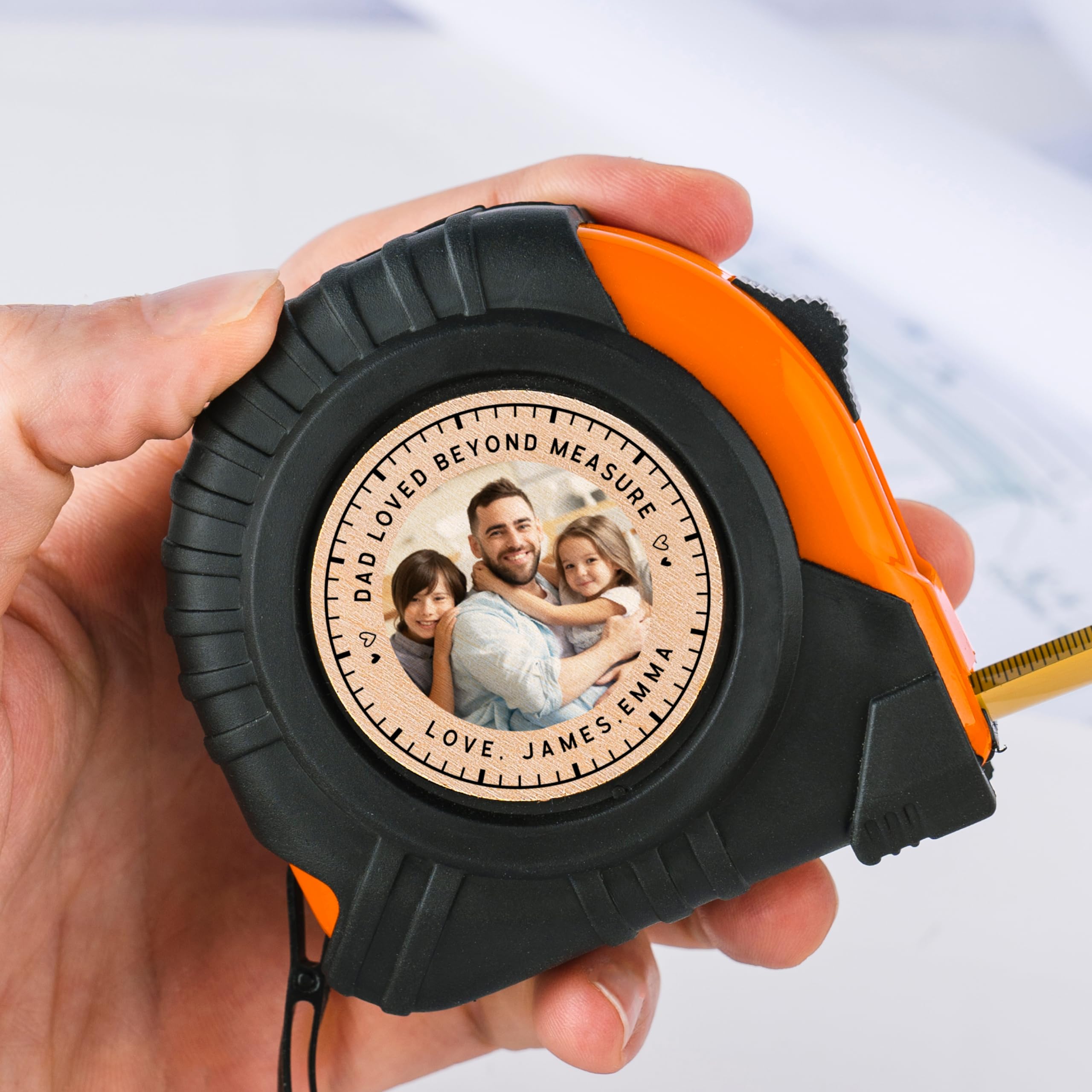 Custom Photo Tape Measure for Dad, Husband, Men, No One Measues Up to You, 12 FT, Gifts for Dad, Personalized Engraved Tape Measure, Gifts for Dad for Fathers Day, D3