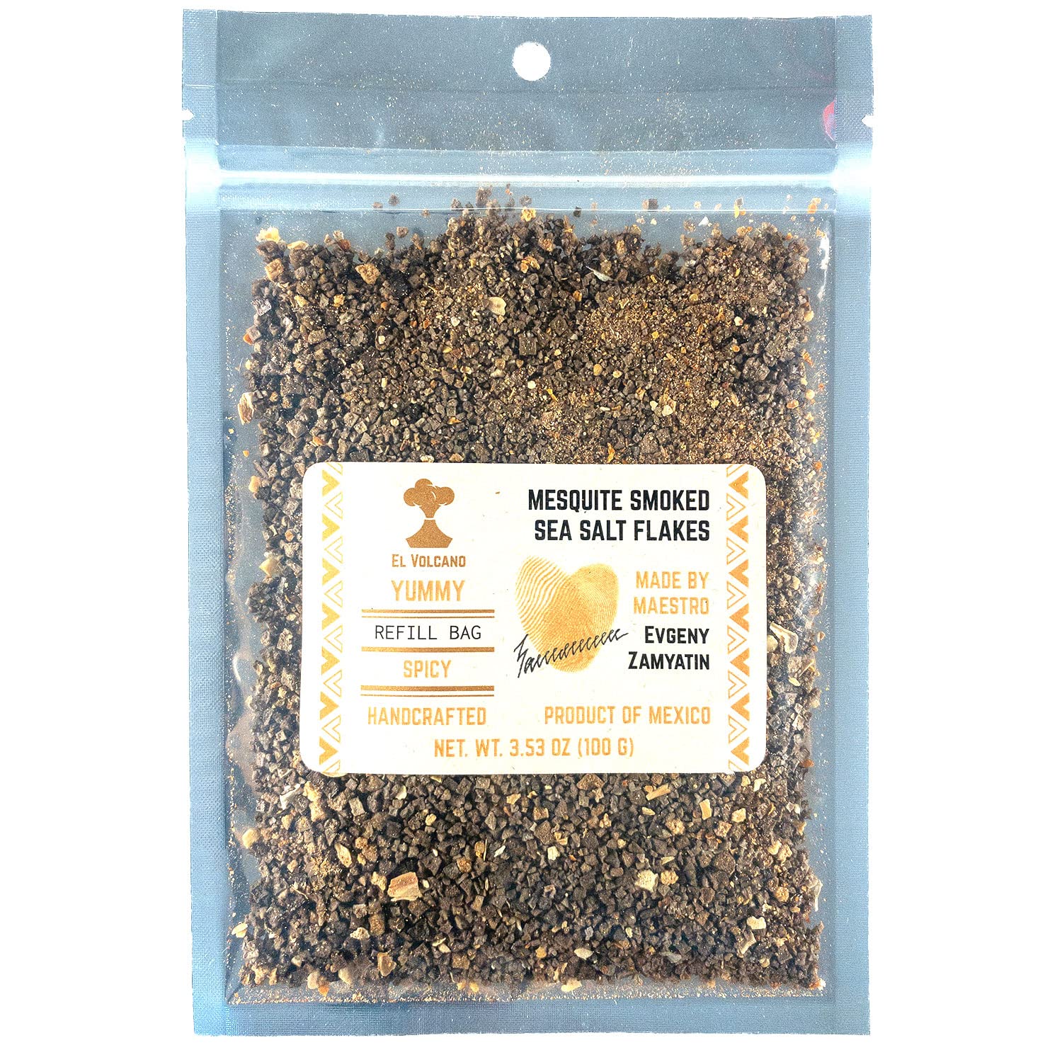 Buy EL VOLCANO Yummy (Spicy) Mesquite Smoked Sea Salt Gourmet Finishing Salt Fleur De