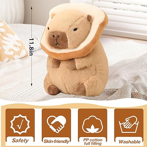 Miniatura 9 de Capybara - Peluche de 11.8 pulgadas con gorro de cumpleaños, adorable y suave, regalo perfecto para adultos y niños Cumpleaños Capibara,Amor
