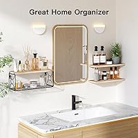 Vista 4 de Estantes de Baño Amada sobre Inodoro con Cesta de Almacenamiento, Estantes Flotantes, Estantes de Pared para Organización del Hogar y Decoración