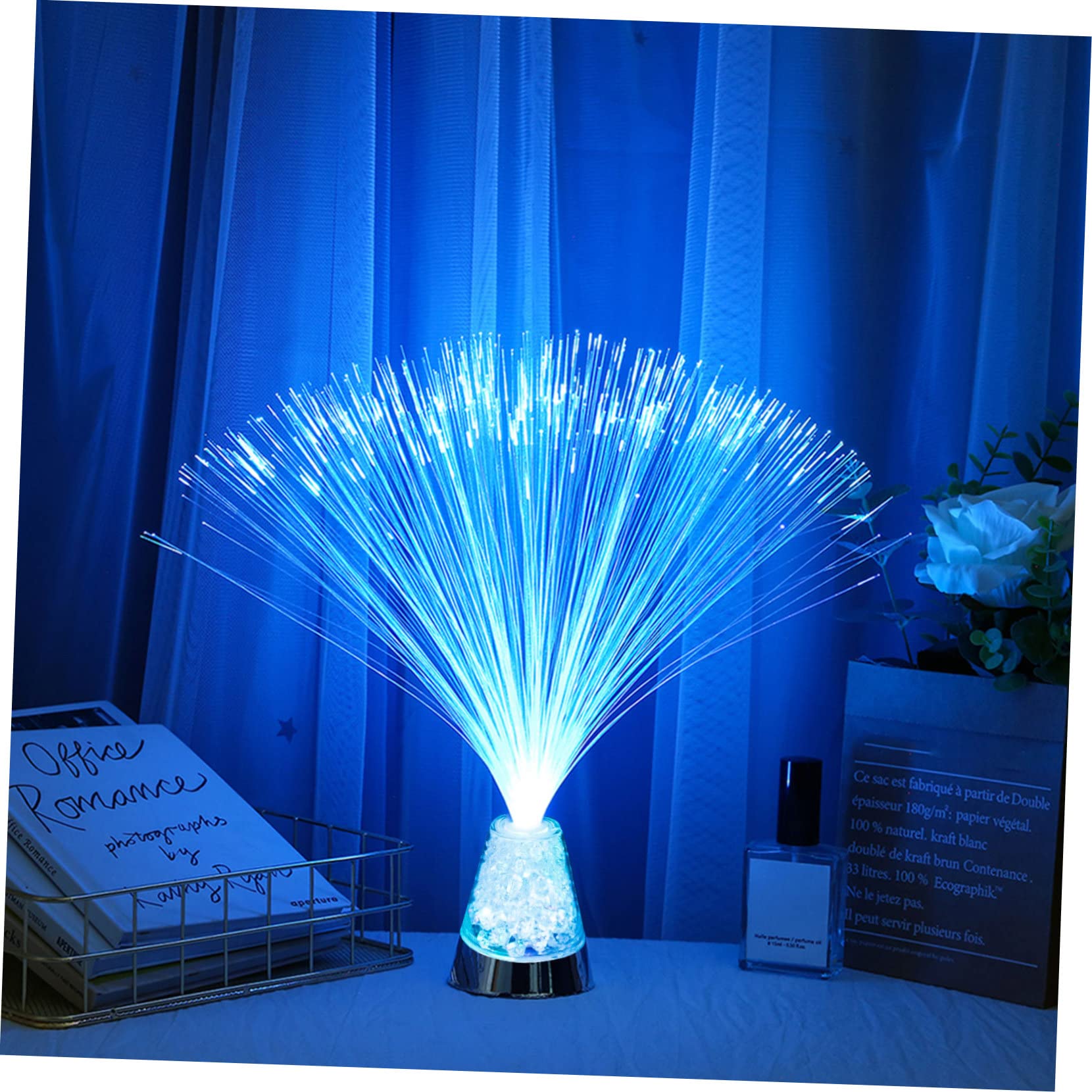 Gatuida Optical Fiber Lamp Battery-Powered Changing Led Light Fiber Optic Lamp for Home and