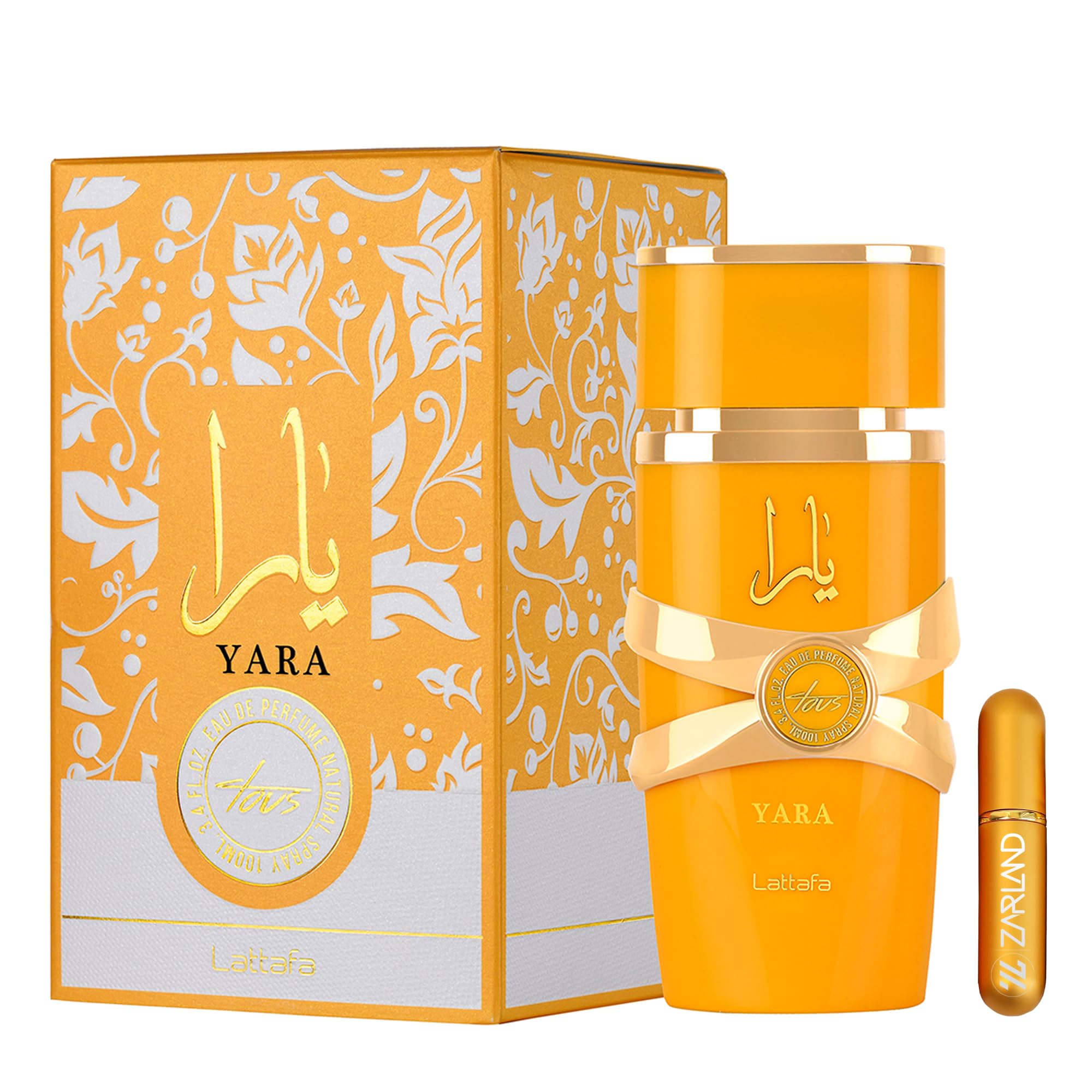 Yara Tous - Perfumes Árabes mujer - Pack perfume tropical 100 ml & atomizador ZARLAND 5 ml