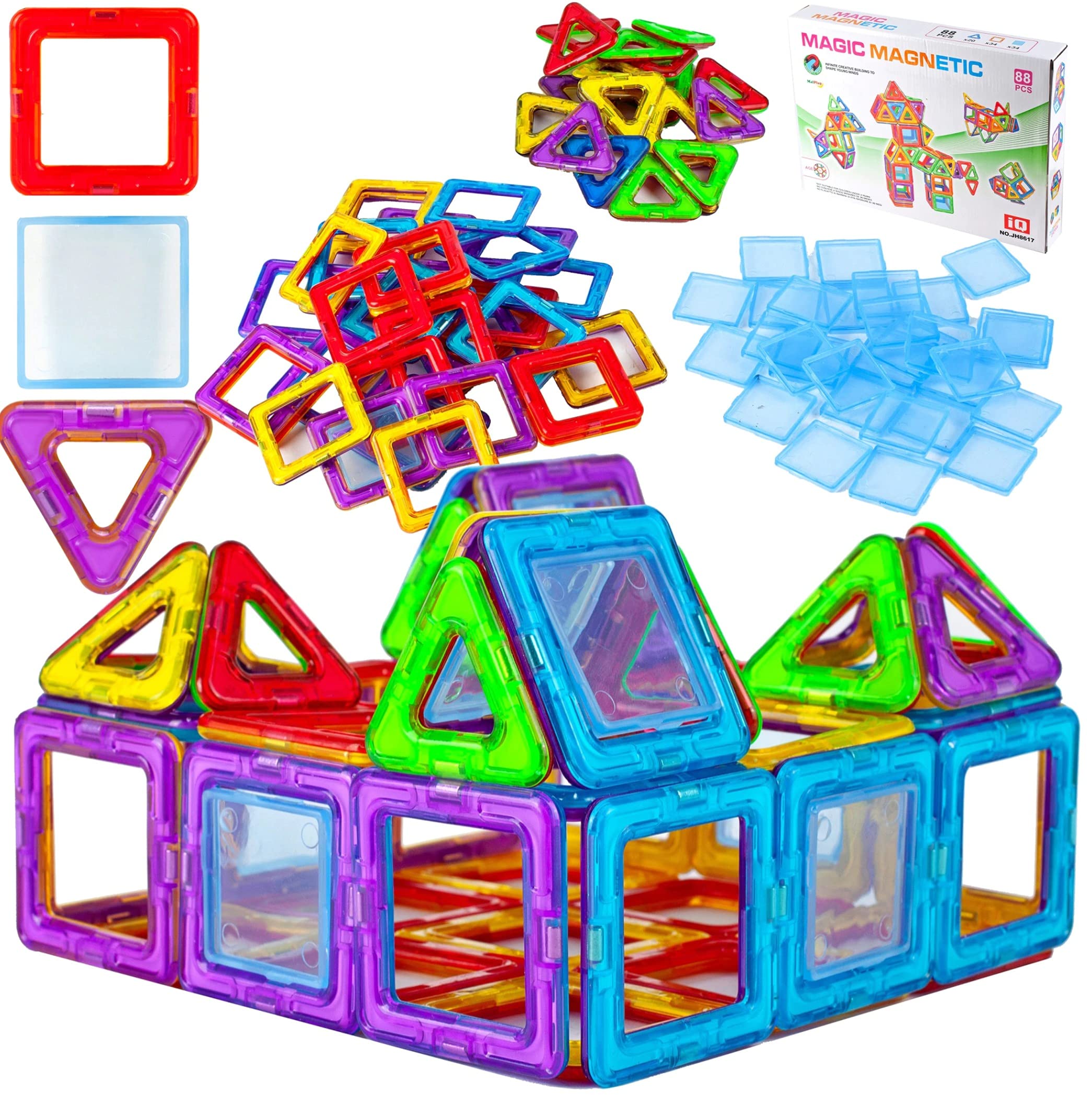 Magicwand ABS Plastic 88 pcs Pieces Magical Magnetic Construction, Learning & Educational Building Blocks for Toddlers/Kids【3 Yrs & Up】【Pack of 1】【Multi-Colored】 (B095X1SD1F) Amazon Price History, Amazon Price Tracker