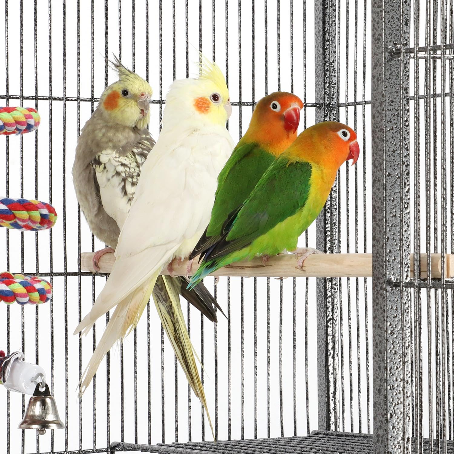 Yaheetech Grande Cage à Oiseaux, volière à 3 Niveaux, pour perruches, perroquets, calopsittes, Chinchillas, rongeurs, Rats et Rats Noir Hauteur 176 cm