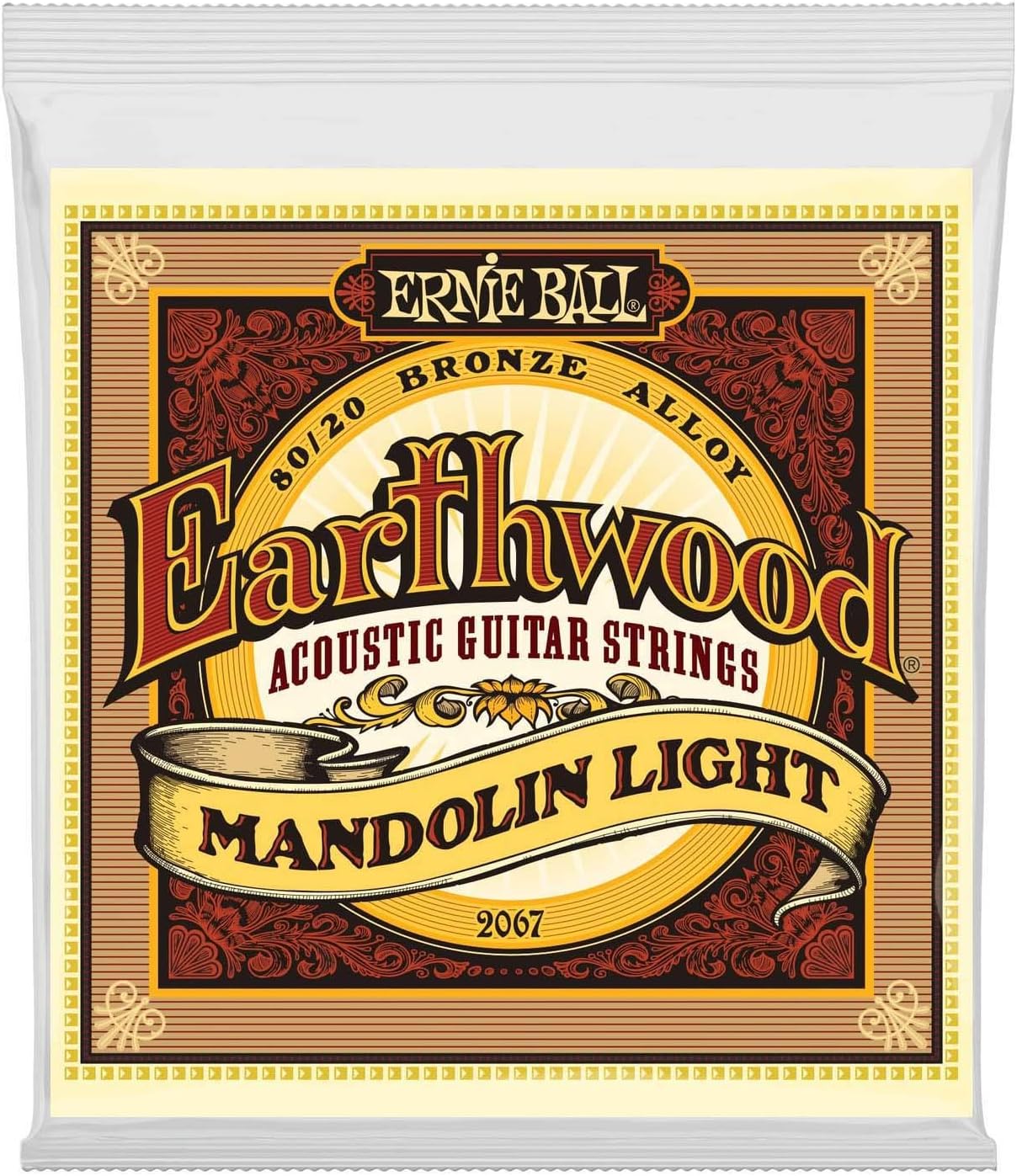 Ernie Ball Earthwood Light 80/20 Bronze Mandolin Strings, 9-34 Gauge (P02067)