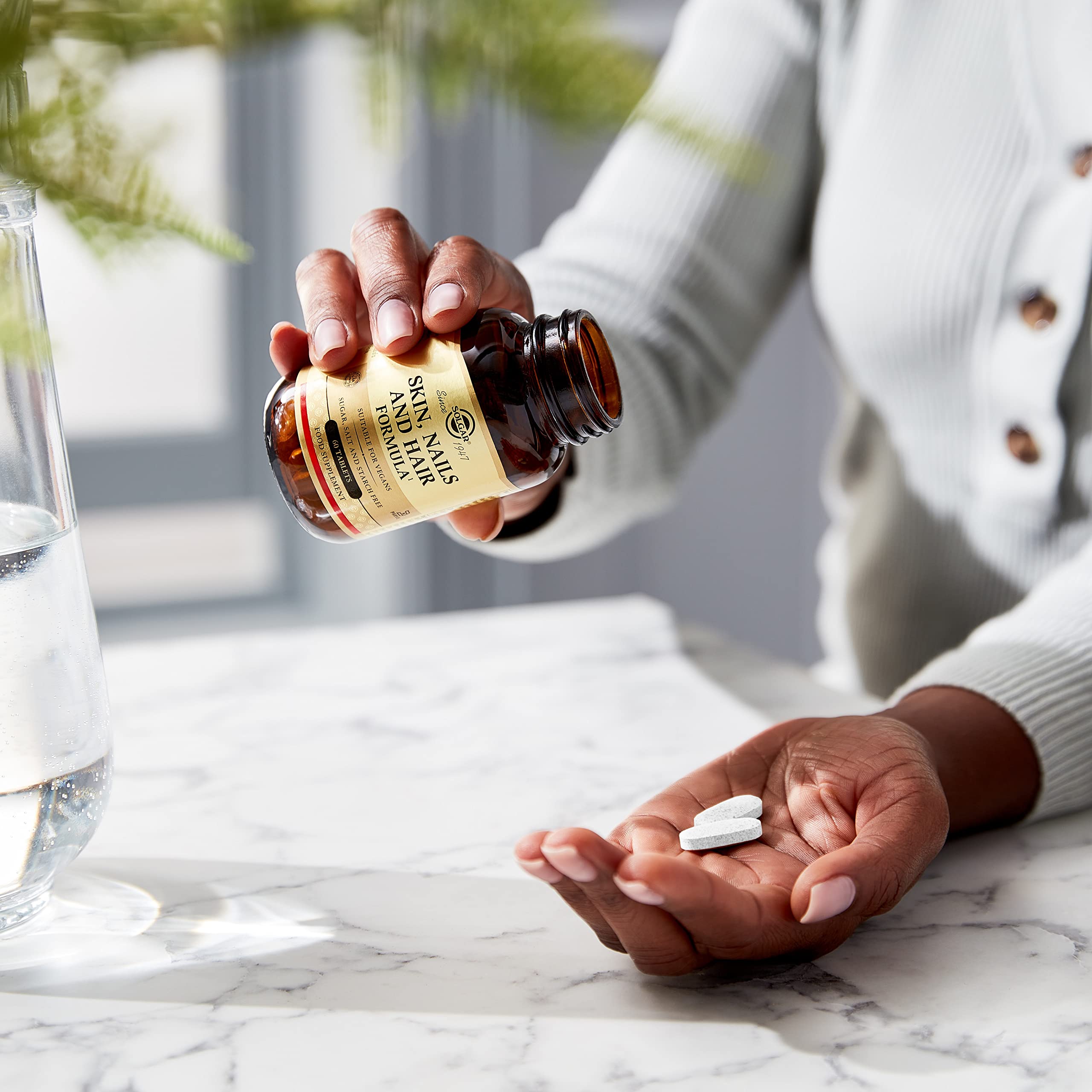 SOLGAR® Skin, Nails & Hair MSM-Komplex | einzigartige Formel mit patentiertem OptiMSM® und Zink für Haare, Haut und Nägel | 60 Tabletten