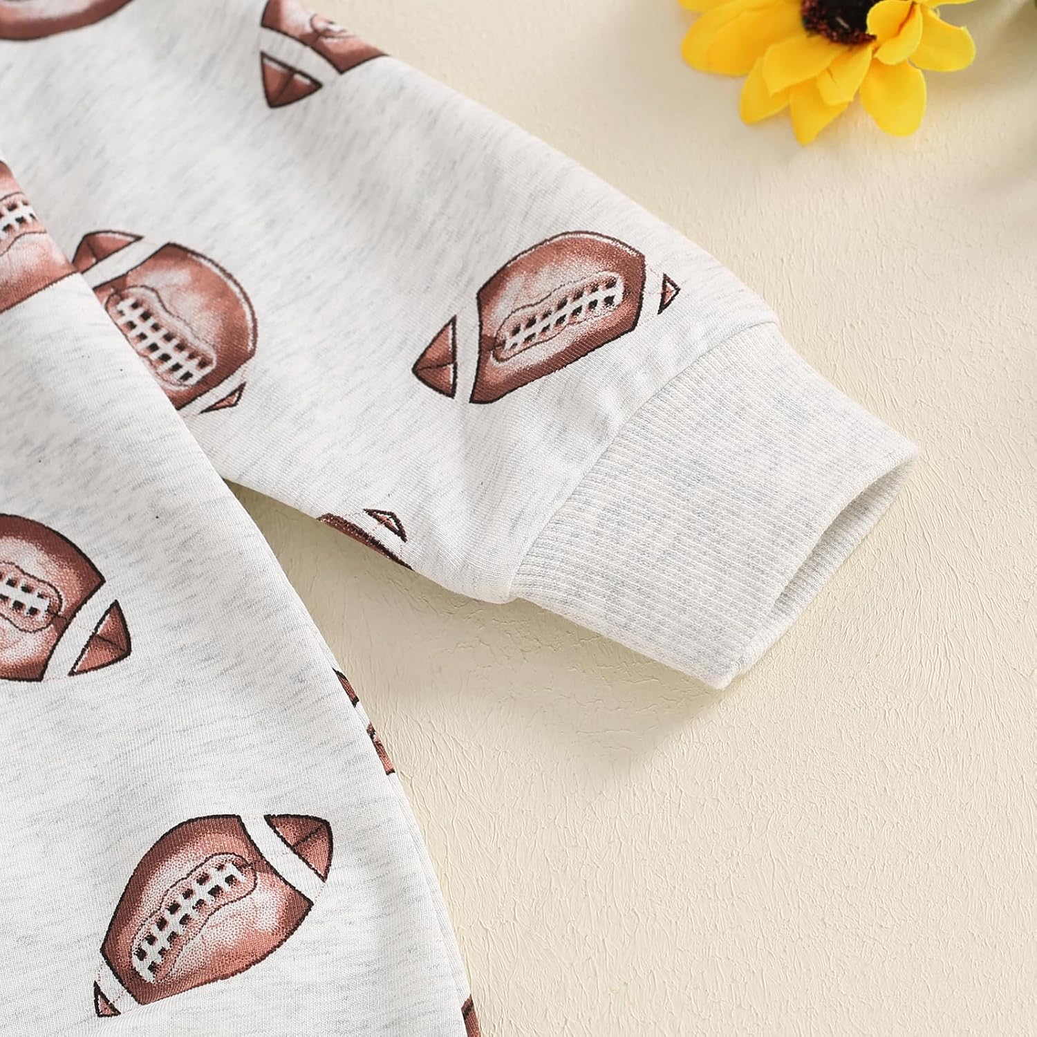 Infant Baby Boys Football Outfit Rugby Print Funny Sport Sweatshirt Romper Playsuit Football Season Bodysuit Jumpsuit - Image 5