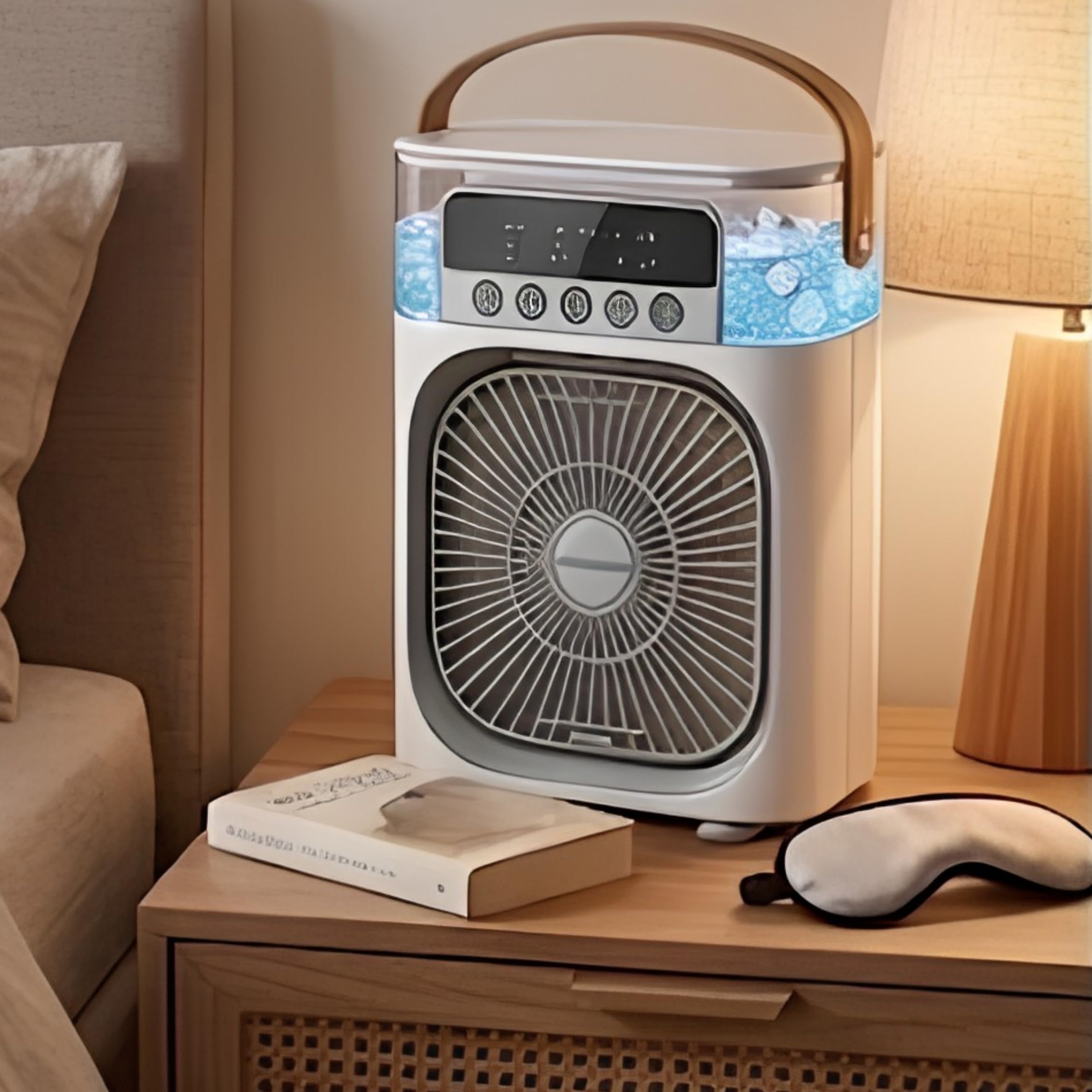 Drumstone 𝐁𝐞𝐚𝐭 𝐭𝐡𝐞 𝐇𝐞𝐚𝐭 5 Year Warranty Portable Mini Air Cooler Fan with Humidifier & 7 Color LED Light, USB Personal AC Cooler with Timer for Room Office Bedroom Travel Energy Saving-picture-30