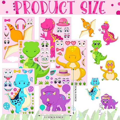 Miniatura 2 de 36 hojas de calcomanías de dinosaurio para hacer tu propia calcomanía de dinosaurio, calcomanías de dinosaurio para niños, proyectos de bricolaje,