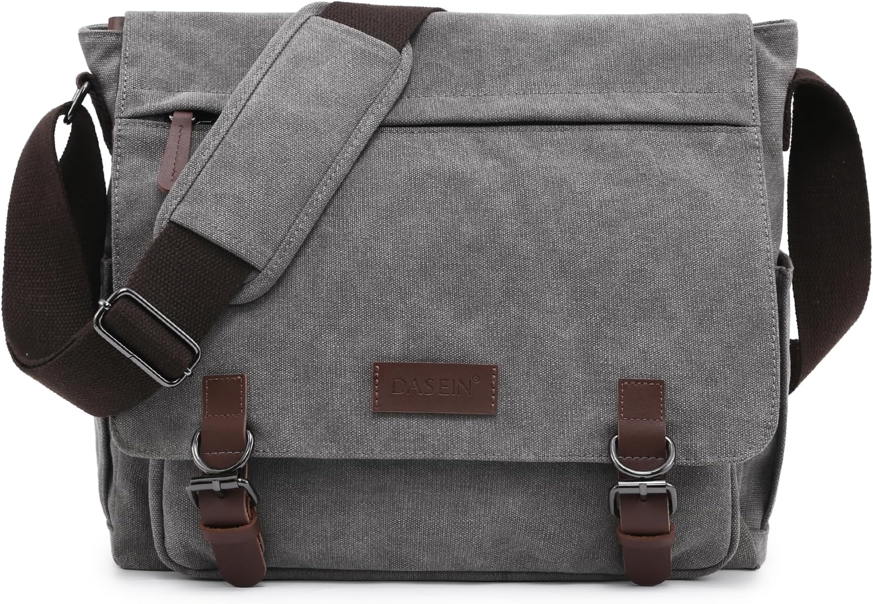 Large Vintage Canvas Messenger Shoulder Bag Travel Crossbody Purse Briefcase Business Bag for 15inch Laptop